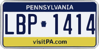 PA license plate LBP1414