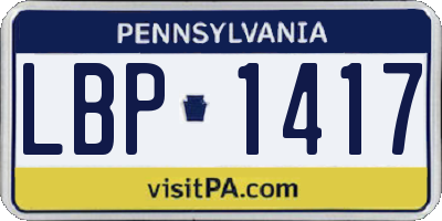 PA license plate LBP1417