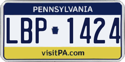 PA license plate LBP1424