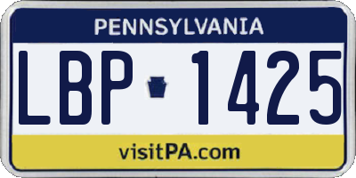 PA license plate LBP1425