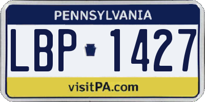 PA license plate LBP1427