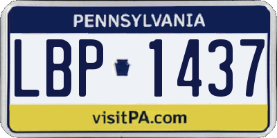 PA license plate LBP1437