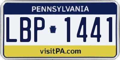 PA license plate LBP1441