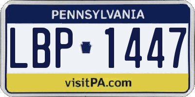 PA license plate LBP1447
