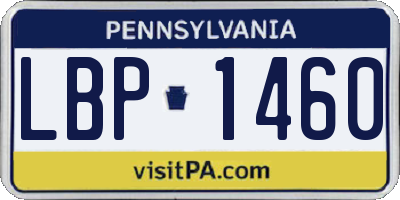 PA license plate LBP1460