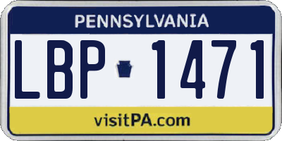 PA license plate LBP1471