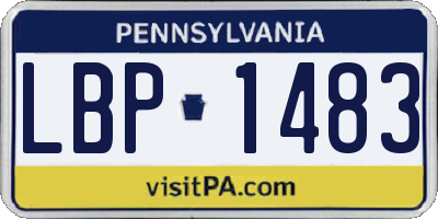 PA license plate LBP1483