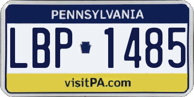 PA license plate LBP1485