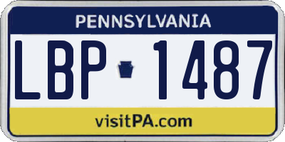 PA license plate LBP1487