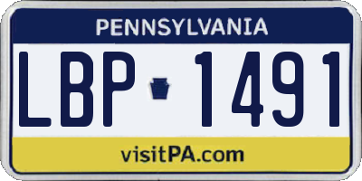 PA license plate LBP1491