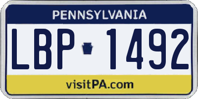 PA license plate LBP1492