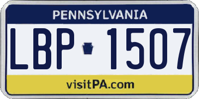 PA license plate LBP1507