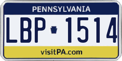 PA license plate LBP1514
