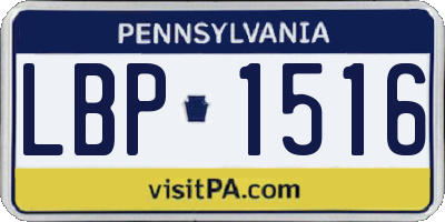 PA license plate LBP1516
