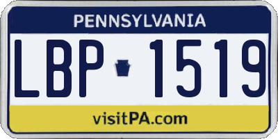 PA license plate LBP1519