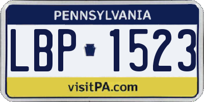 PA license plate LBP1523