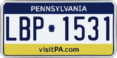 PA license plate LBP1531