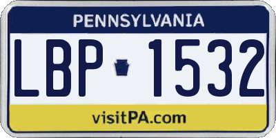 PA license plate LBP1532