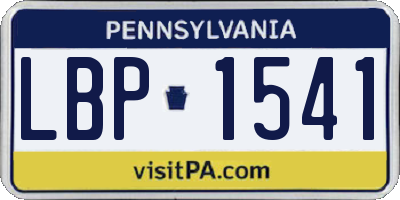 PA license plate LBP1541