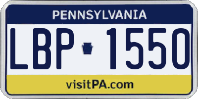 PA license plate LBP1550