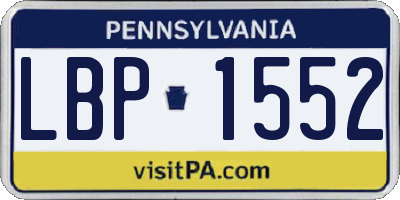 PA license plate LBP1552