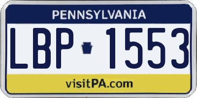 PA license plate LBP1553