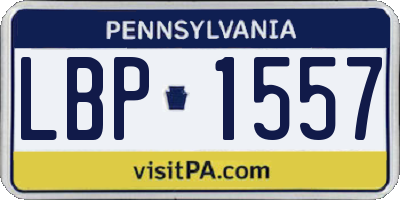PA license plate LBP1557