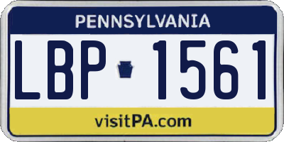 PA license plate LBP1561