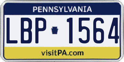 PA license plate LBP1564