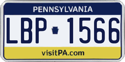 PA license plate LBP1566