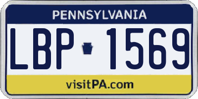 PA license plate LBP1569