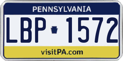 PA license plate LBP1572