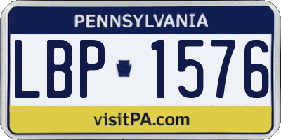 PA license plate LBP1576