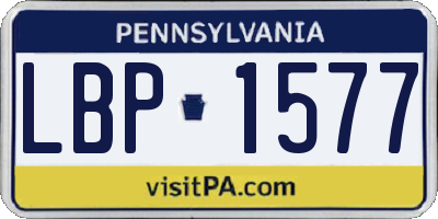 PA license plate LBP1577