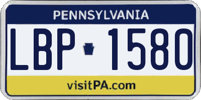 PA license plate LBP1580