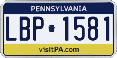 PA license plate LBP1581