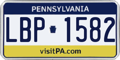 PA license plate LBP1582