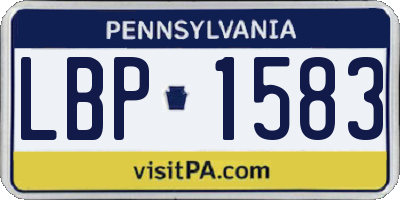 PA license plate LBP1583
