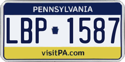 PA license plate LBP1587