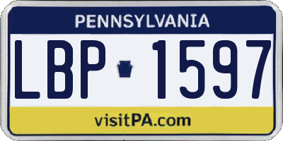 PA license plate LBP1597