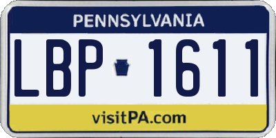 PA license plate LBP1611