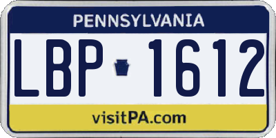 PA license plate LBP1612