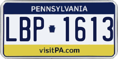 PA license plate LBP1613