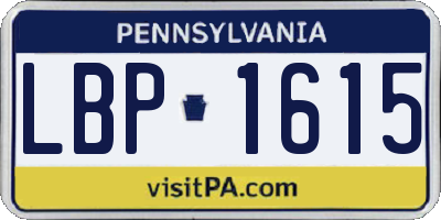 PA license plate LBP1615