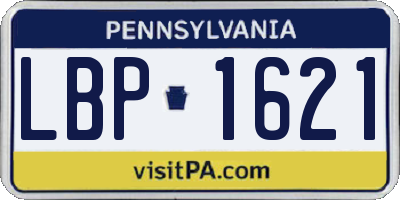 PA license plate LBP1621