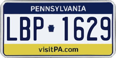 PA license plate LBP1629