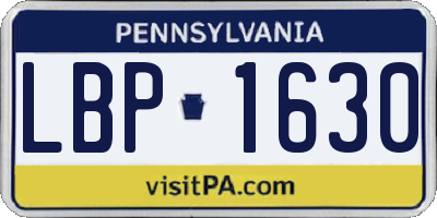 PA license plate LBP1630