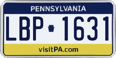 PA license plate LBP1631