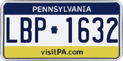 PA license plate LBP1632
