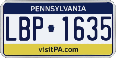PA license plate LBP1635